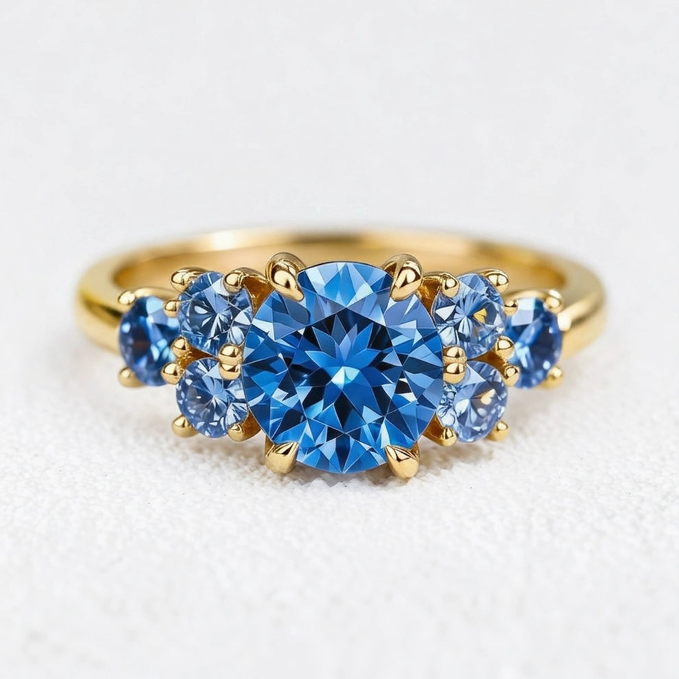 Luciana’s Evermore | 1CT Round Blue Sapphire Engagement Ring
