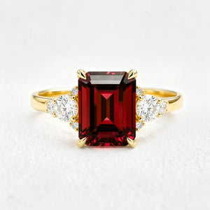 Scarlett’s Crimson | 2CT Emerald Cut Ruby Engagement Ring