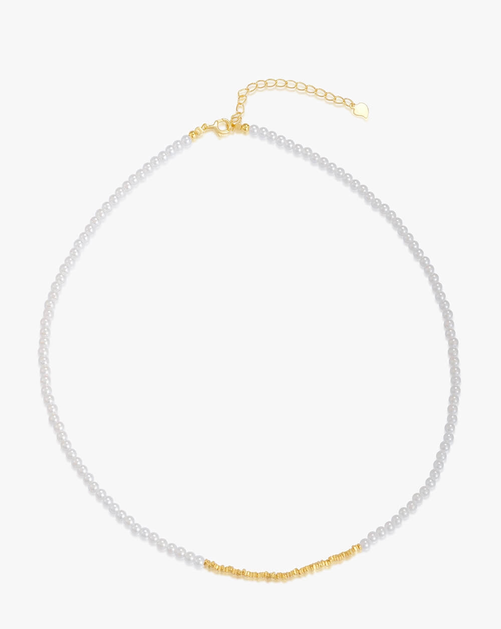 Minimal Mini Gold Beaded Pearl Choker Necklace.