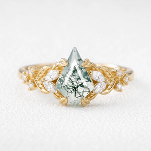 Marguerite’s Garland | Kite Moss Agate Engagement Ring
