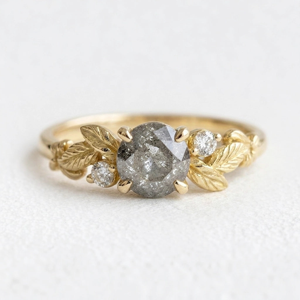 Flora’s Vine | Salt and Pepper Diamond Engagement Ring.