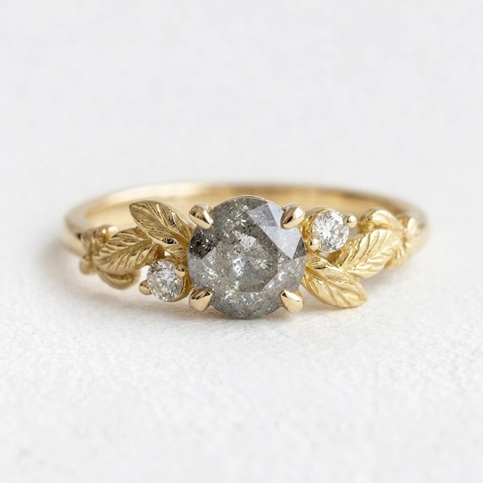 Flora’s Vine | Salt and Pepper Diamond Engagement Ring.