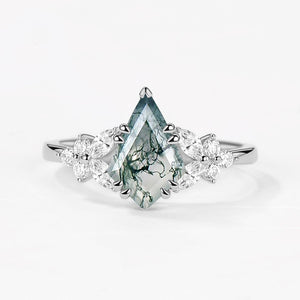 1.5ct Kite Moss Agate Engagement Ring.