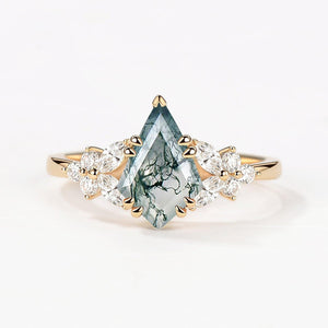 1.5ct Kite Moss Agate Engagement Ring.