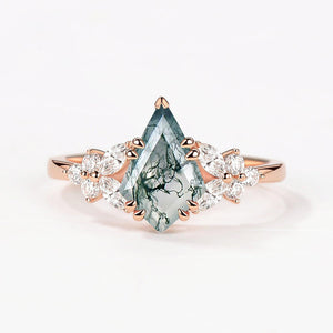 1.5ct Kite Moss Agate Engagement Ring.