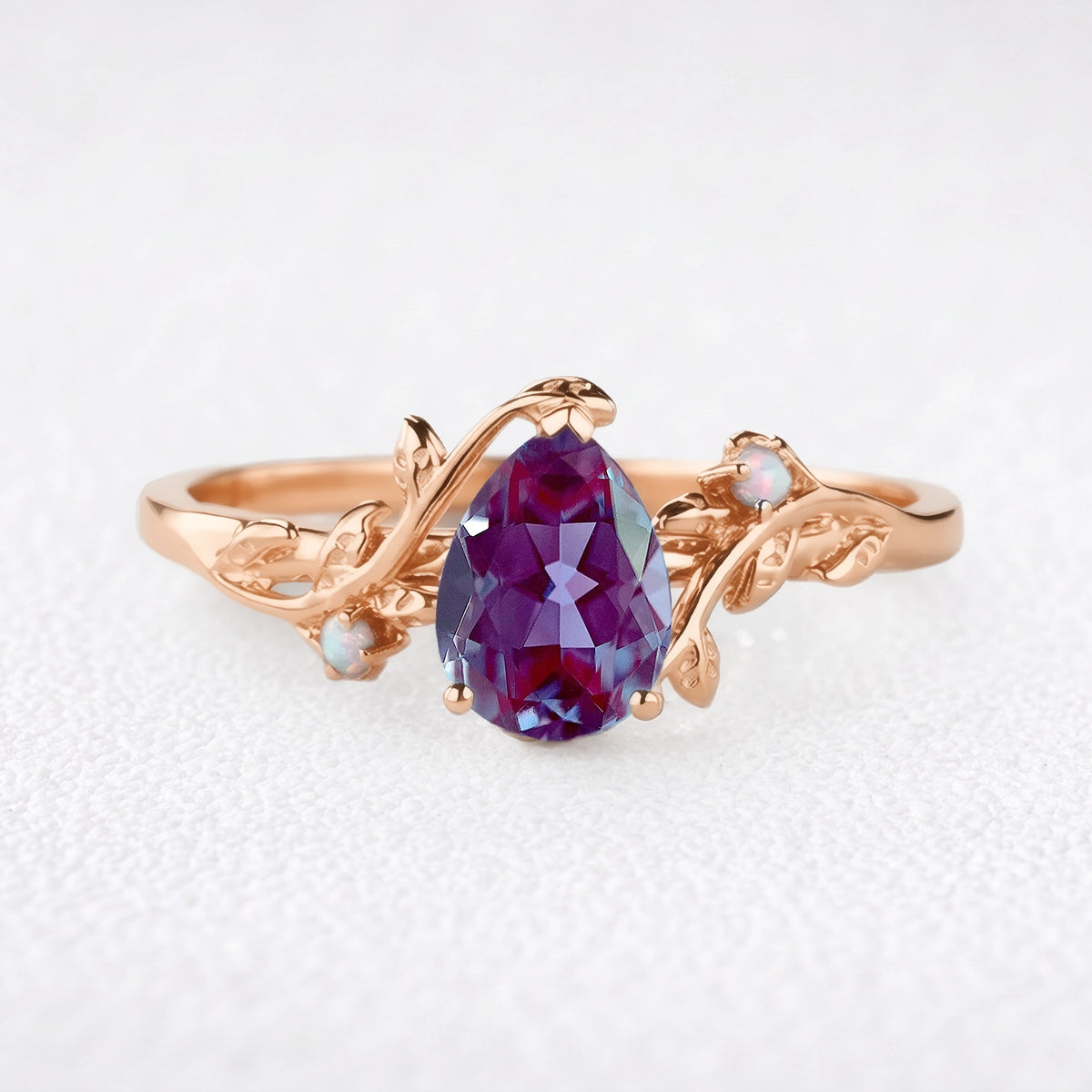 Iris’s Vine | Vintage Pear Alexandrite & Moonstone Bridal Set 2pcs