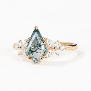 1.5ct Kite Moss Agate Engagement Ring.