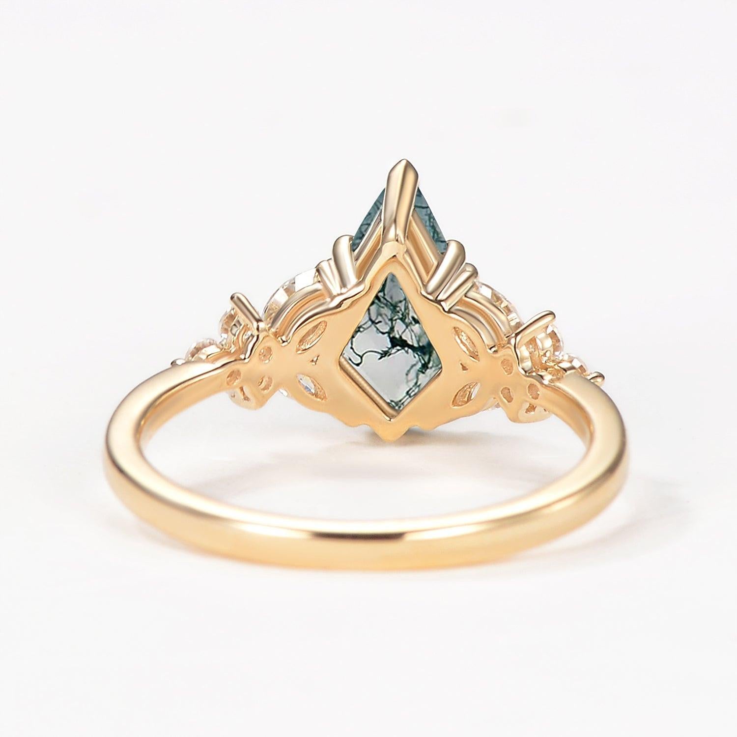 1.5ct Kite Moss Agate Engagement Ring.