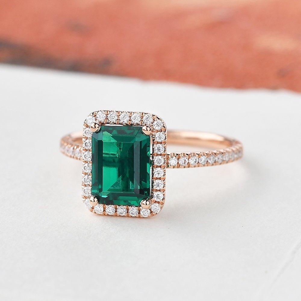 Vera's Grace | Vintage Emerald & Moissanite Ring.