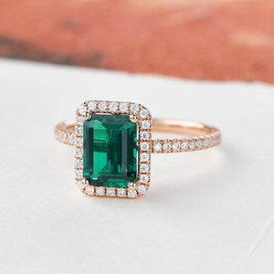 Vera's Grace | Vintage Emerald & Moissanite Ring.