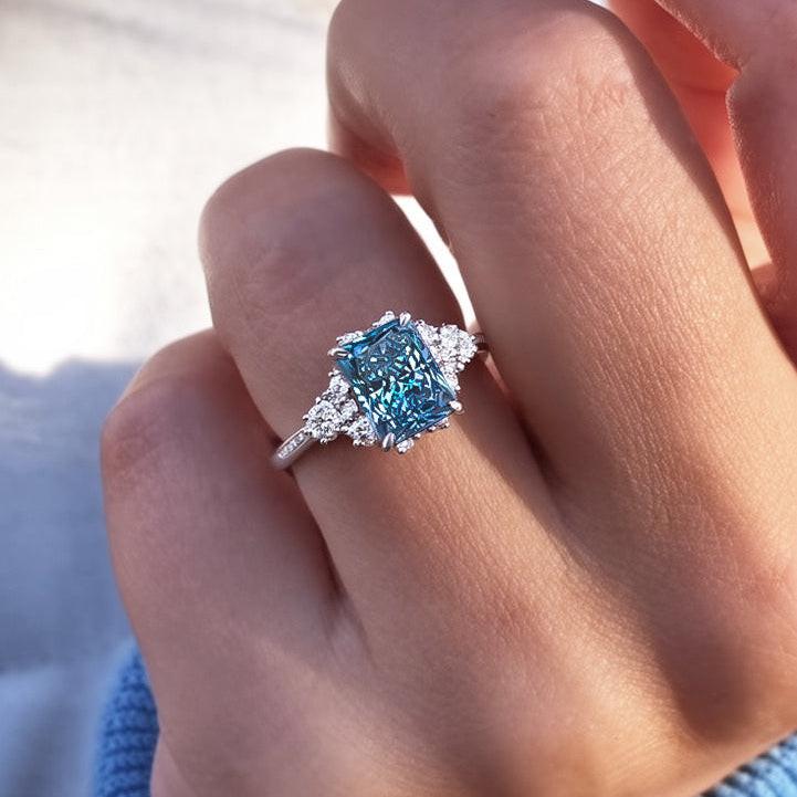 Aria‘s  Harbor | The 3CT Blue Radiant Ring.