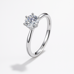 Classic Round Cut Moissanite Ring.