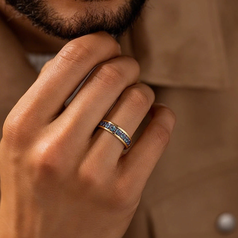 The Vintage Spectrum | Half-Eternity Round Alexandrite Band.