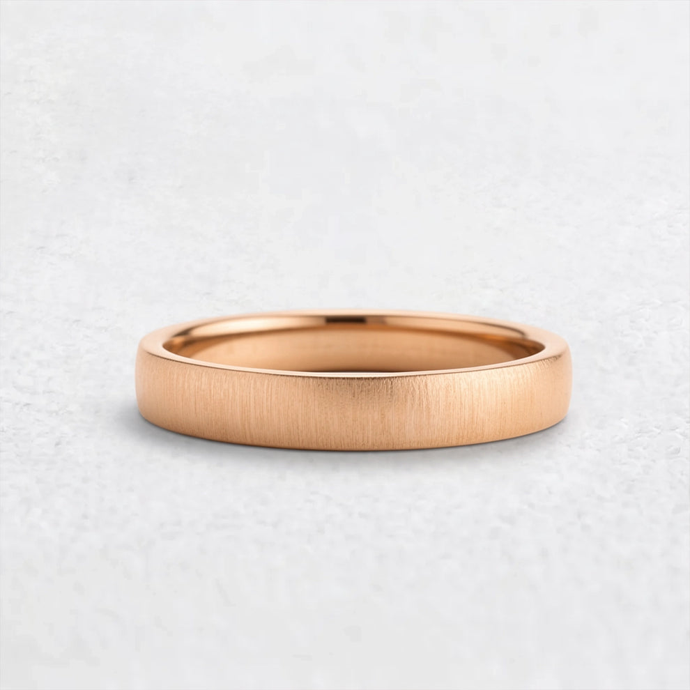 Modern Edge | Brushed Matte Minimalist Wedding Band.