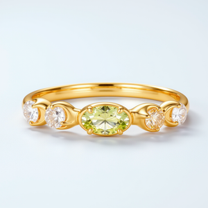 Adjustable Vintage Peridot Stacking Ring - Stellaradorn