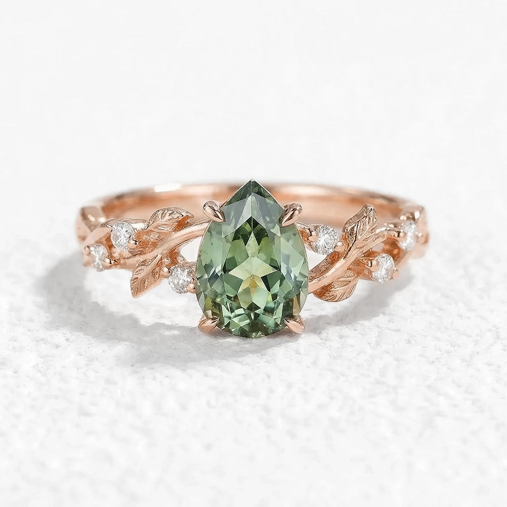 Sylvie’s Keepsake | Green Sapphire Vine Engagement Ring.