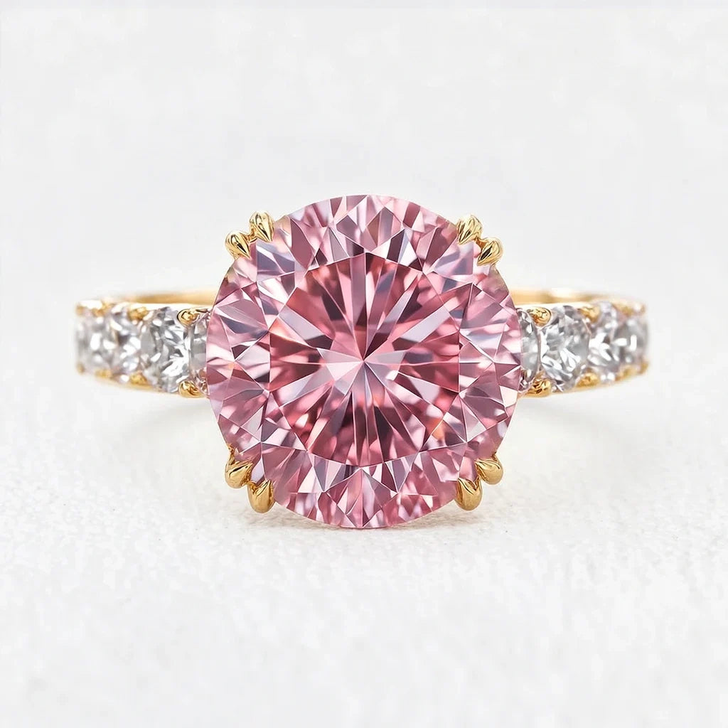 Victoria’s Brilliance | 3CT Round Pink Diamond Solitaire Engagement Ring