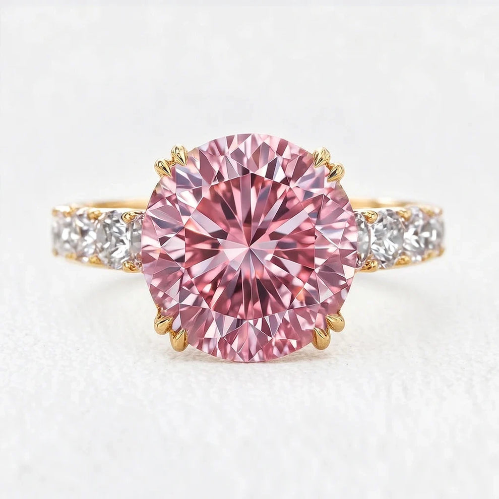 Victoria’s Brilliance | 3CT Round Pink Diamond Solitaire Engagement Ring