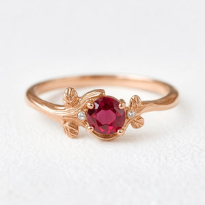 Vivienne’s Twig | Round Ruby Engagement Ring