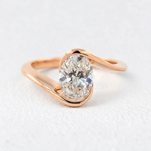4.5CT Oval Cut Vintage Style Art Diamond Ring