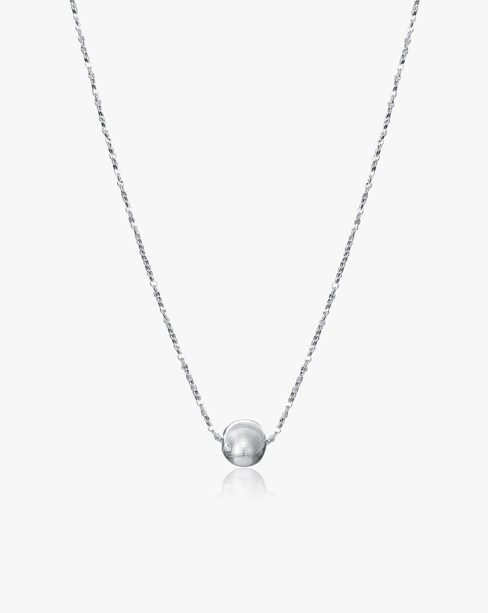Silver Chatoyancy Ball Bead Necklace