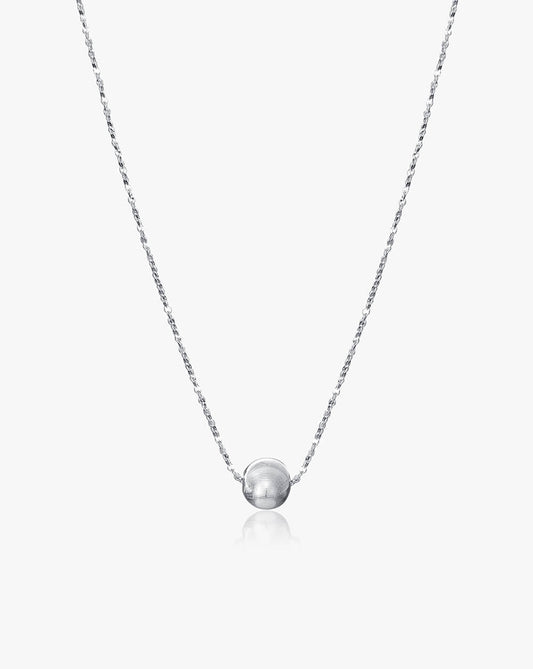 Silver Chatoyancy Ball Bead Necklace