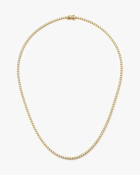 18K Gold Vermeil Classic Tennis Necklace.
