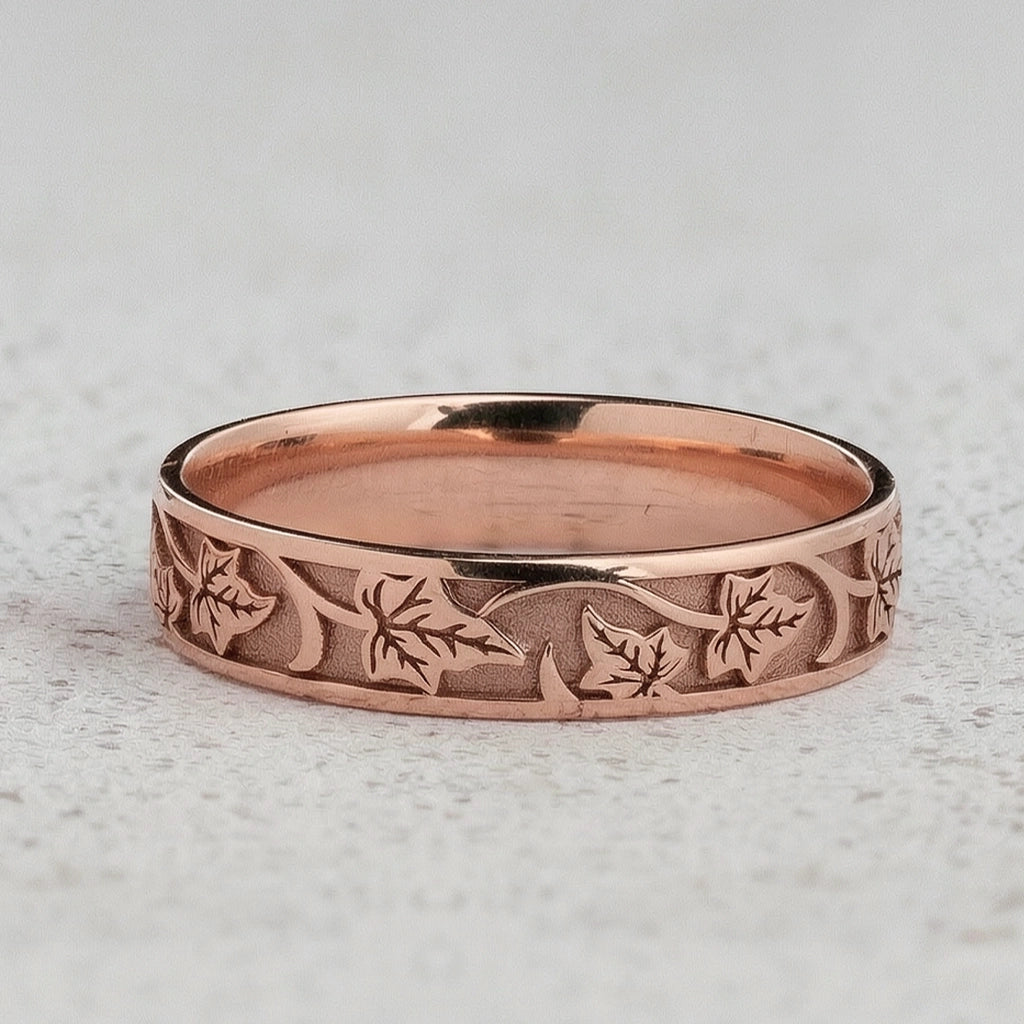 Sylvie’s Wedding Pair | His Ivy Band & Her Diamond Ring.