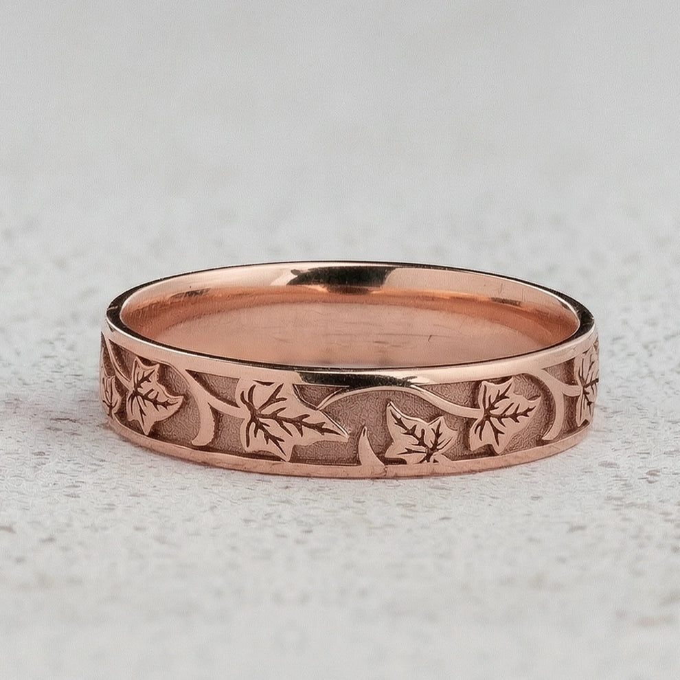 Sylvie’s Wedding Pair | His Ivy Band & Her Diamond Ring.