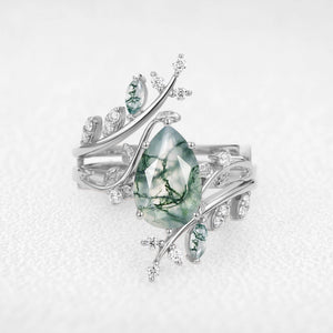 Titania’s Bower | Pear Moss Agate Trellis Foliage Enhancer Bridal Set 2pcs