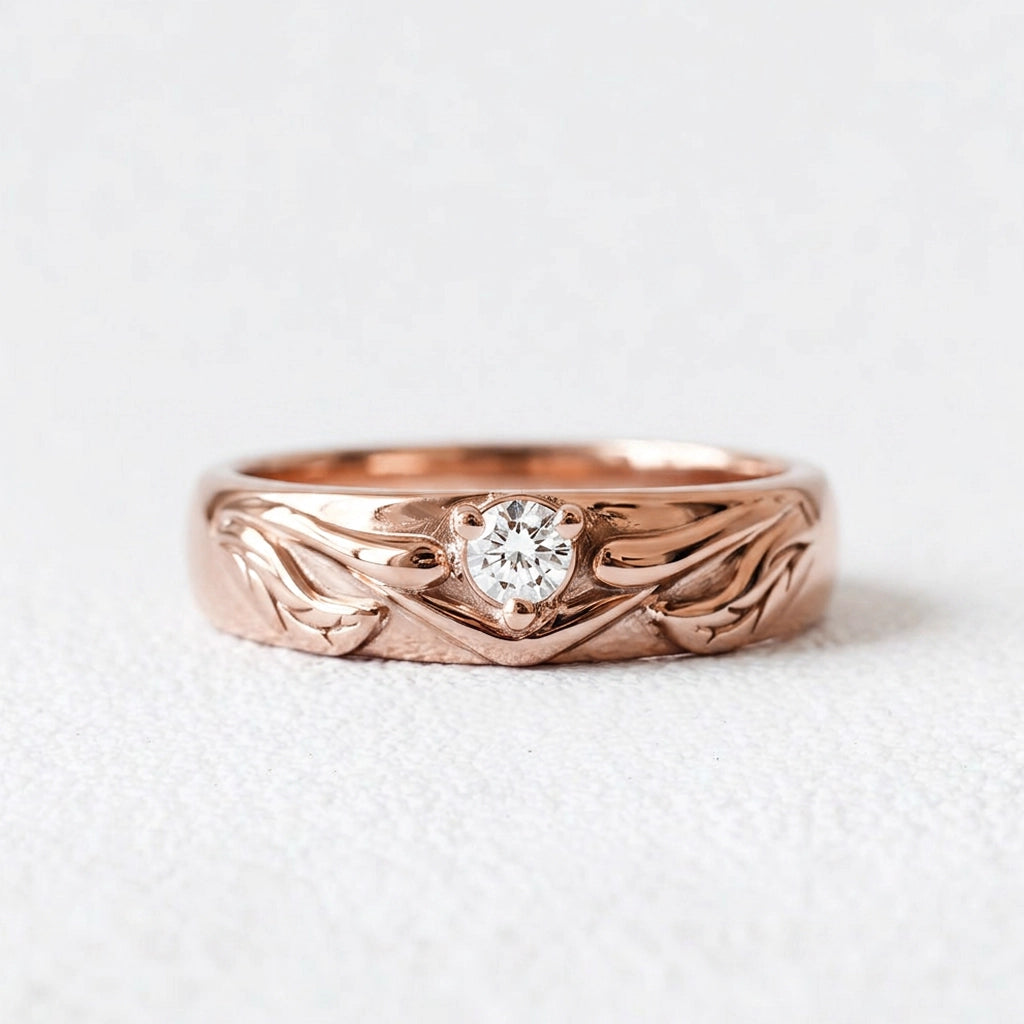 Ivy’s Spark | Diamond Leaf Wedding Band.
