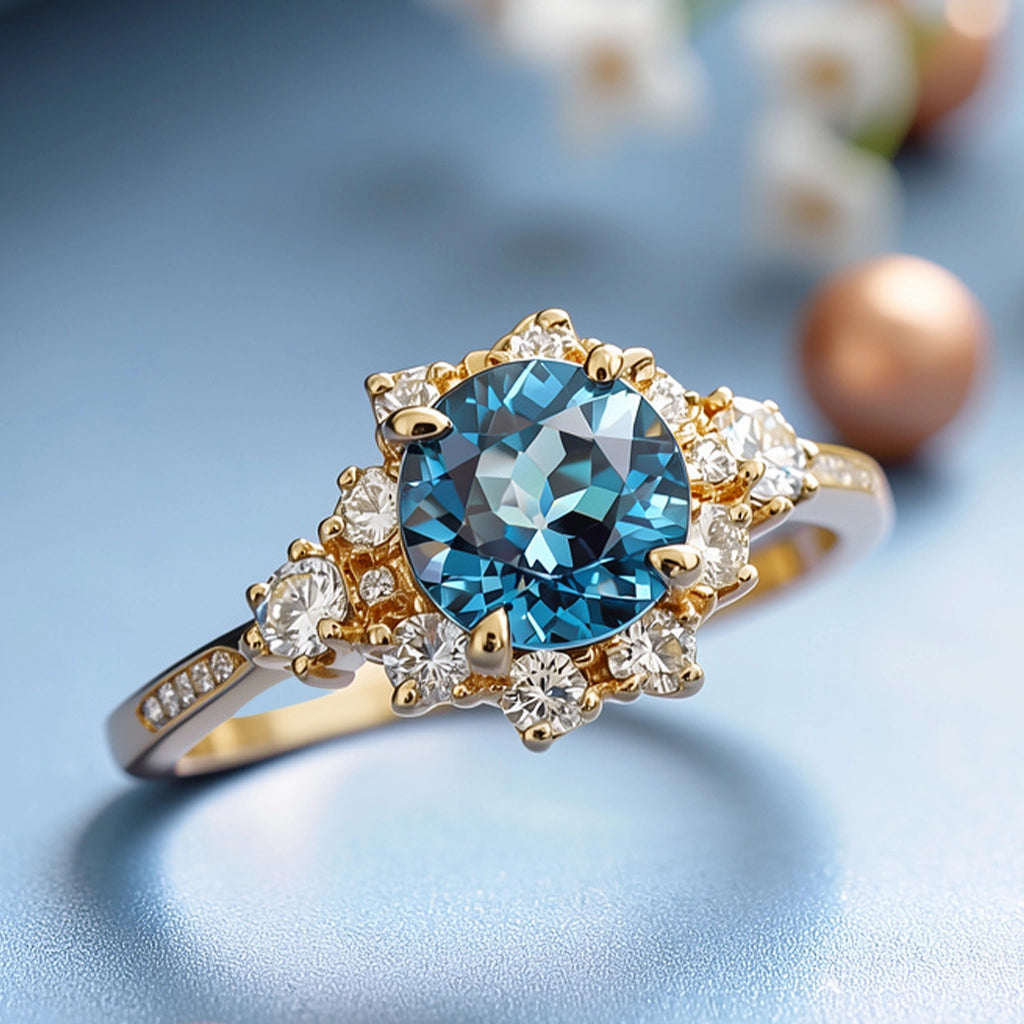 Marina‘s Cove | Brilliant Blue Halo Ring