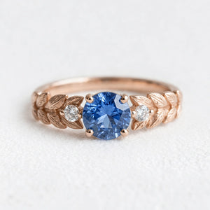 Iris’s Twilight | Blue Sapphire Solitaire Engagement Ring.