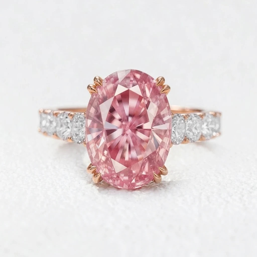 Isabella’s Rosarium | 3CT Oval-Cut Pink Sapphire Vintage Engagement Ring