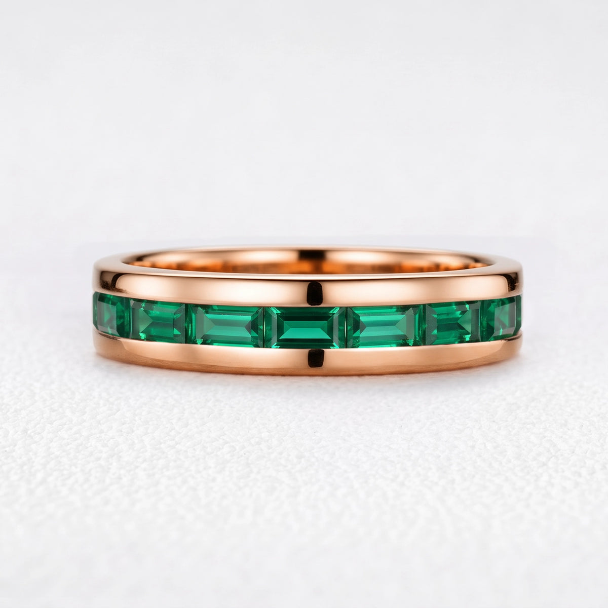 Odysseus’s Evergreen | Half-Eternity Baguette Emerald Men’s Band