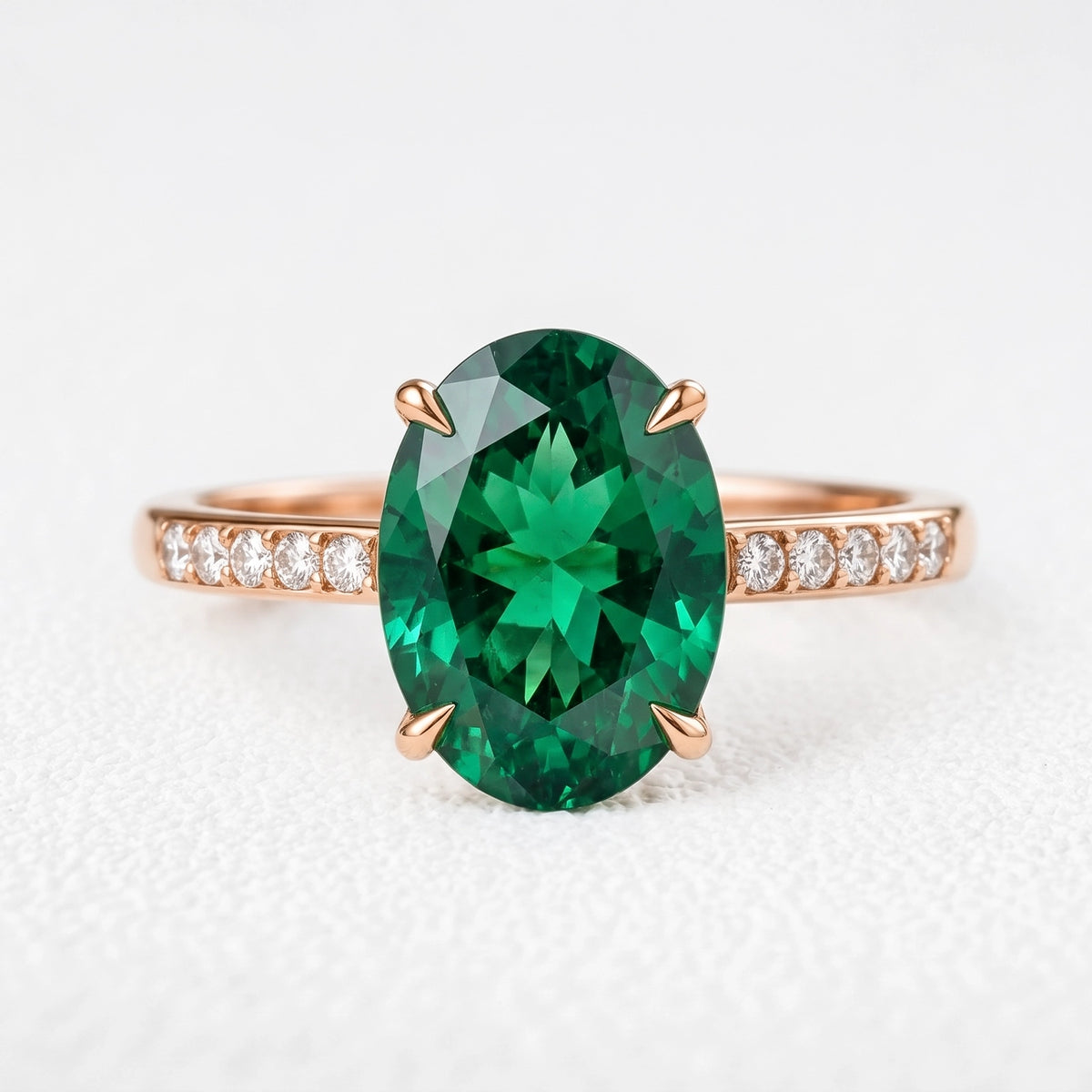 Thalia’s Verdure | 2CT Oval Green Sapphire Engagement Ring