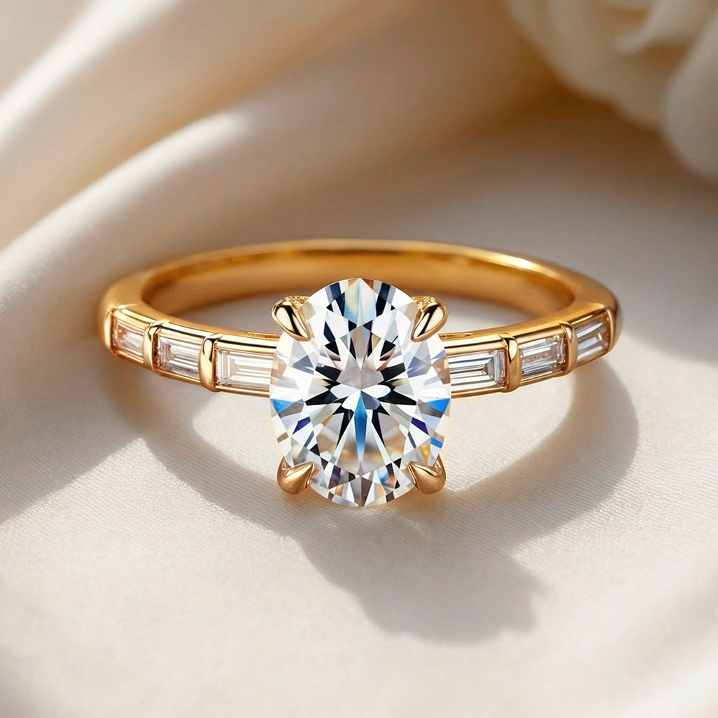 Lyra’s Lumina | 2CT Oval Cut Moissanite Ring.