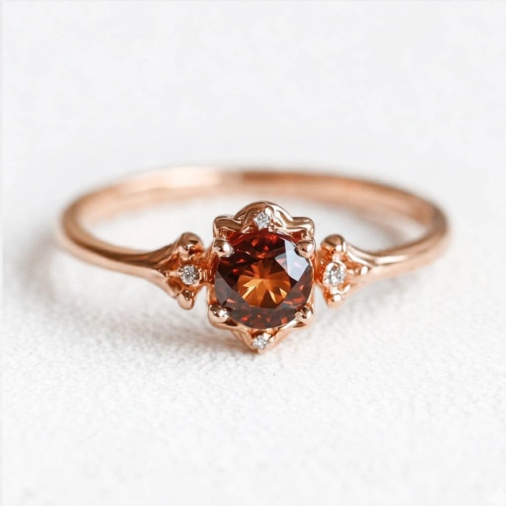 Scarlett’s Ember | Vintage Garnet Engagement Ring