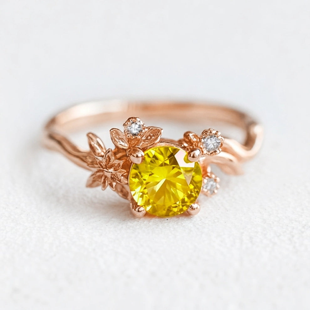 The Winding Vine | Nature-Inspired Yellow Sapphire Engagement Ring.