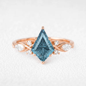 Livia’s Zephyr | Kite Fantasy-Cut London Blue Topaz Vintage Engagement Ring