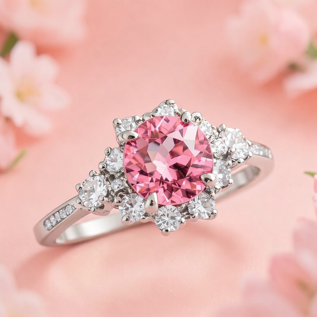 Marina‘s Cove | Brilliant Pink Halo Ring.