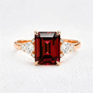 Scarlett’s Crimson | 2CT Emerald Cut Ruby Engagement Ring