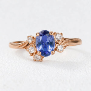 Vintage Twine | Oval  Blue Sapphire Solitaire Ring
