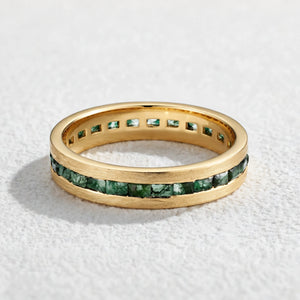Flora’s Grove | Kite Cut Moss Agate Couple Ring Set 3pcs.