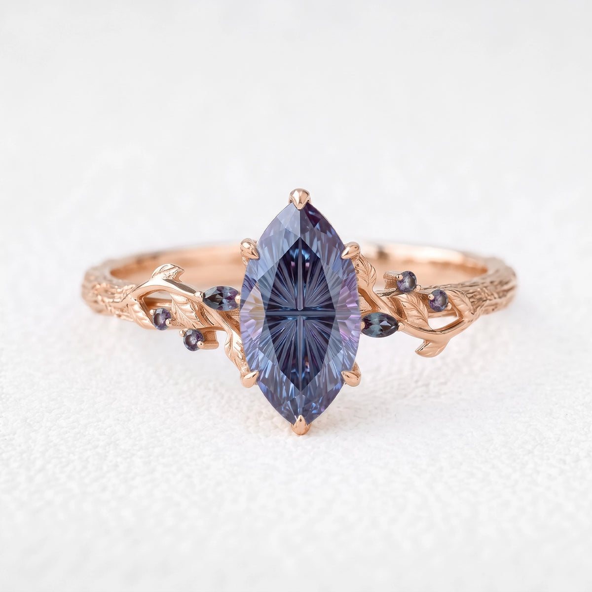 Ariadne’s Aurora | Fantasy-Cut Marquise Alexandrite Vine Filigree Engagement Ring