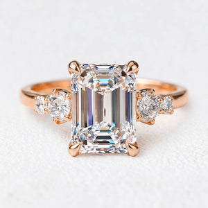 Lyra’s Prism | 2CT Emerald Cut Diamond Classic Engagement Ring