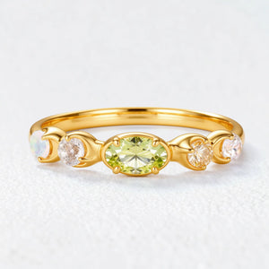 Adjustable Vintage Gold Peridot Stacking Ring