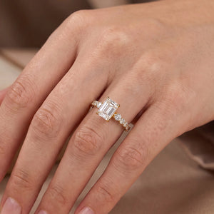Audrey’s Epoch | 2CT Emerald Cut Diamond Solitaire Engagement Ring