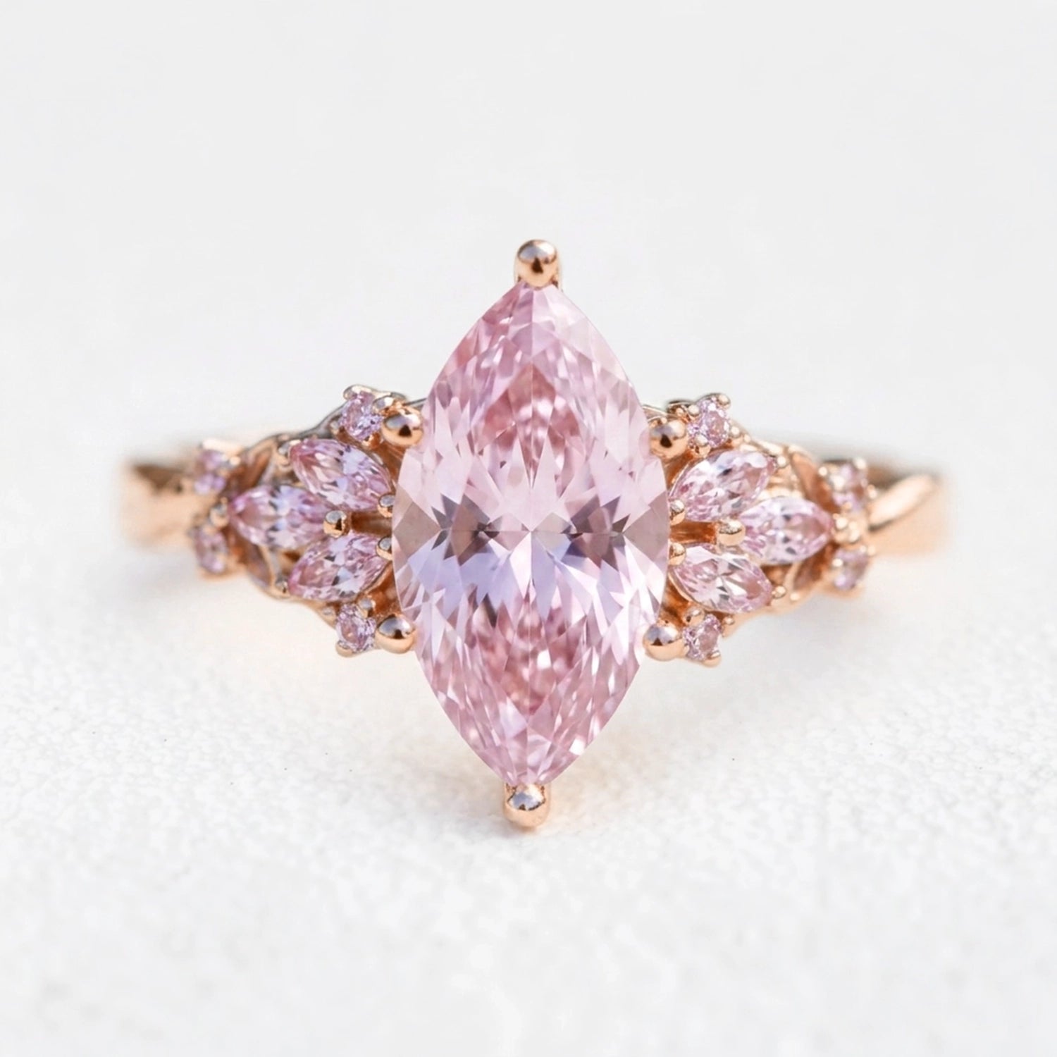 Valentina‘s Pavilion | 2CT Marquise Pink Sapphire Vintage Engagement Ring