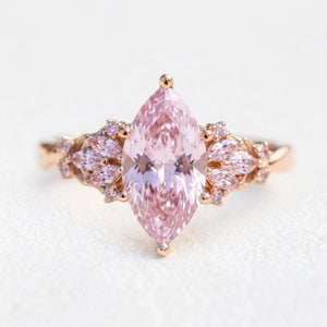 Valentina‘s Pavilion | 2CT Marquise Pink Sapphire Vintage Engagement Ring